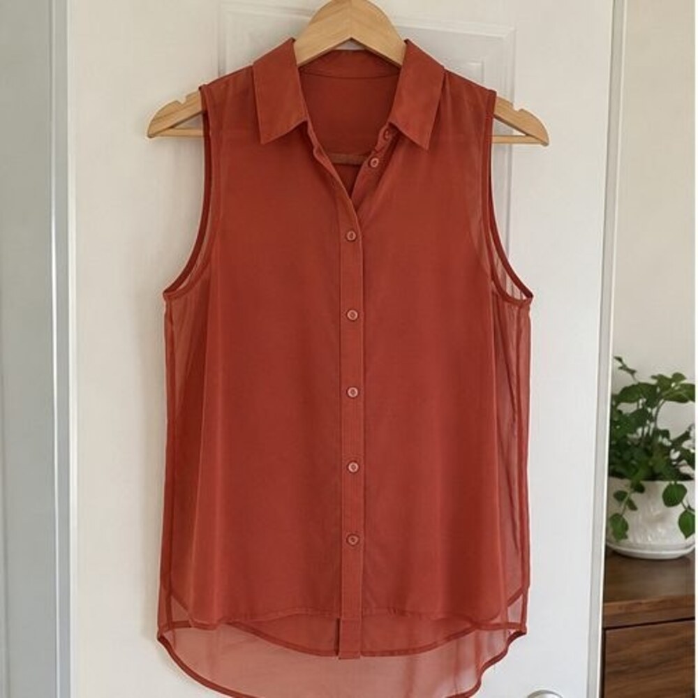 Rust Ruffle Blouse